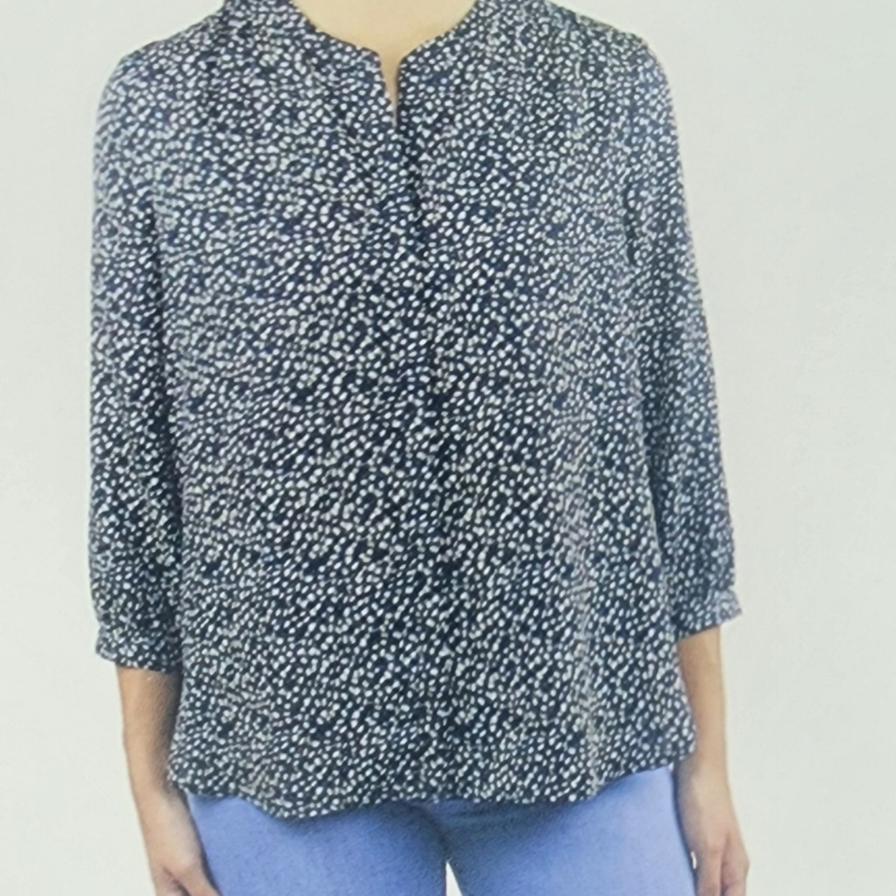 Jachs Girlfriend Ladies' 3/4 Sleeve Blouse  Size XL / XXL Navy Floral